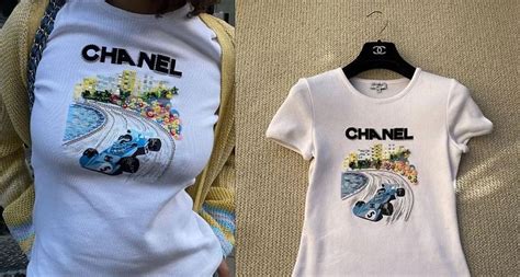 f1 chanel shirt dupe|chanel f1 tees price.